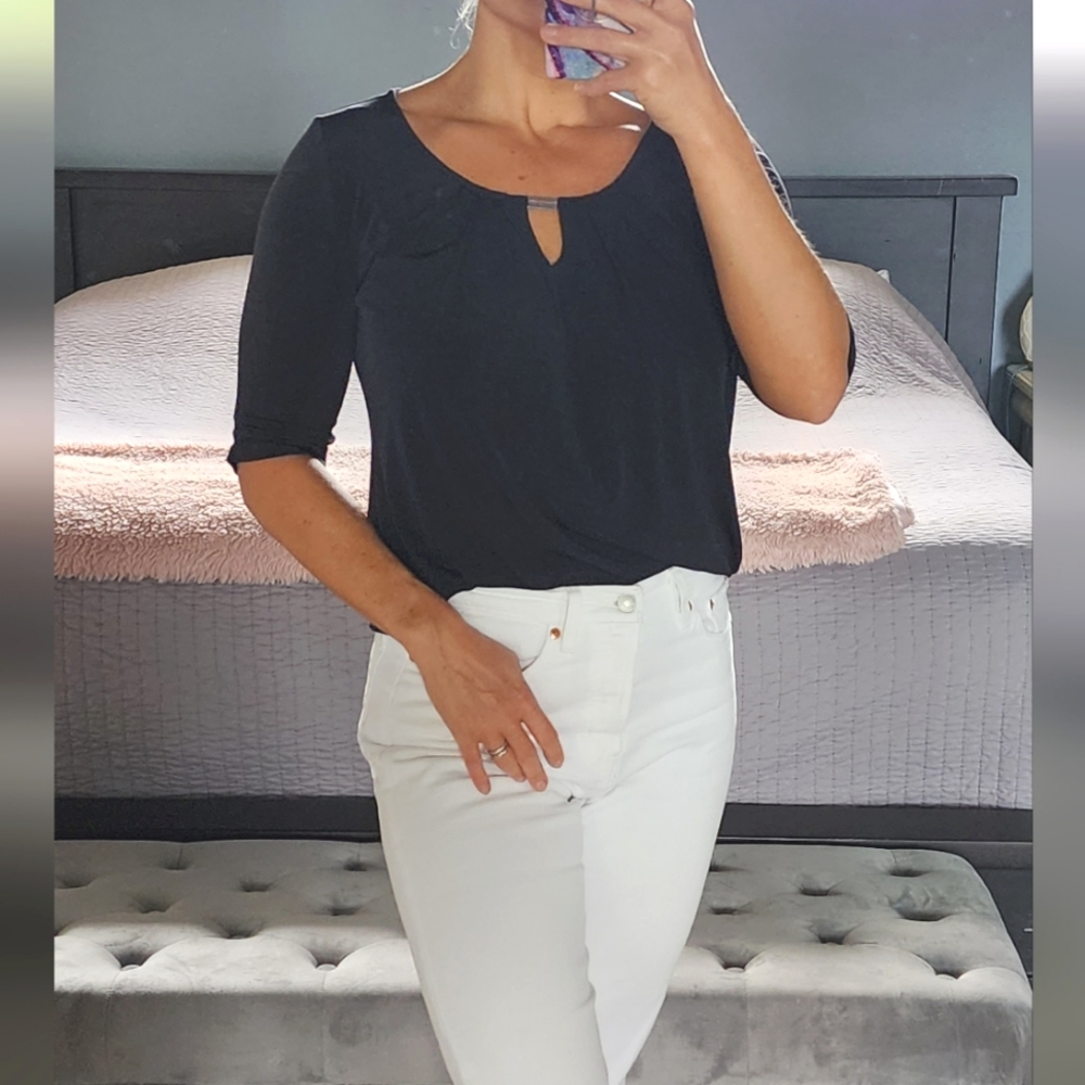 NY&Co black long sleeve blouse